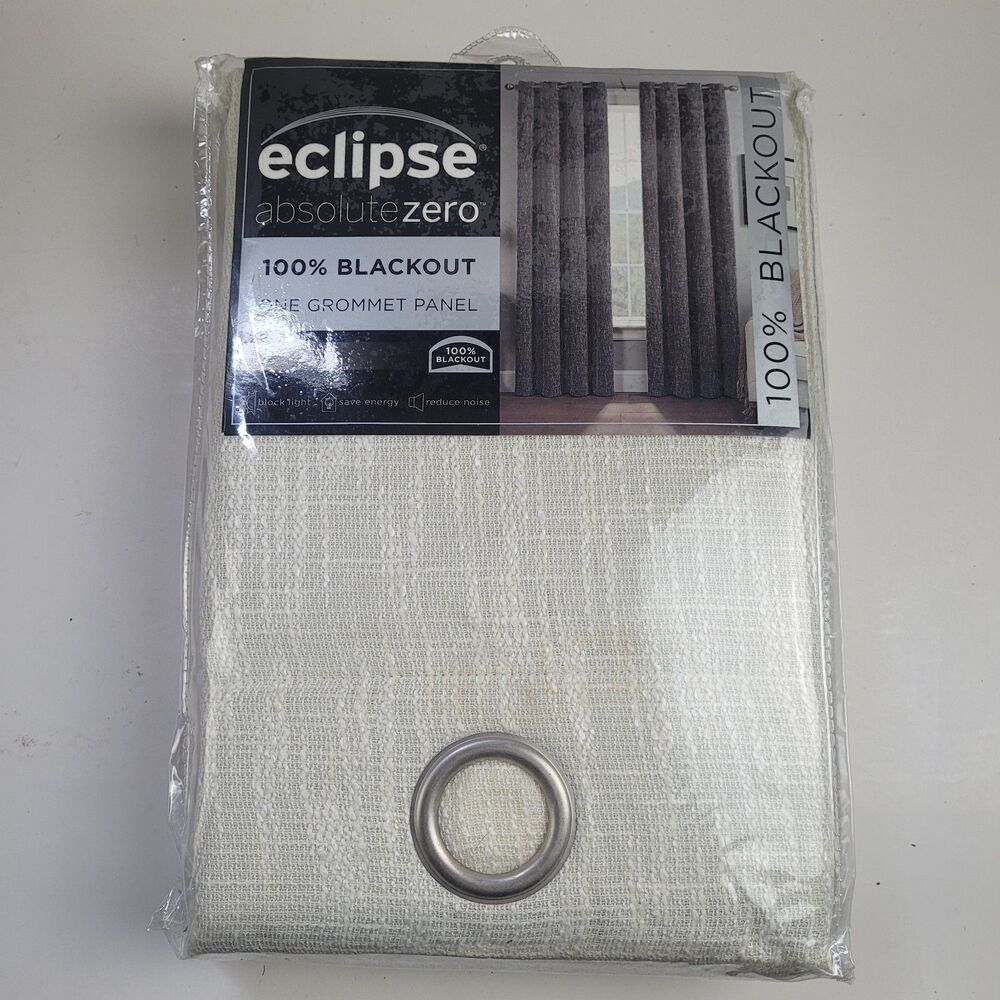 NEW Eclipse Blackout 50 x 108 One Grommet curtain panel 'White' #CT20